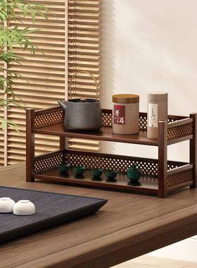 实无品牌/木置纳物架小桌博古架茶具紫砂壶上收架子型办公桌茶桌
