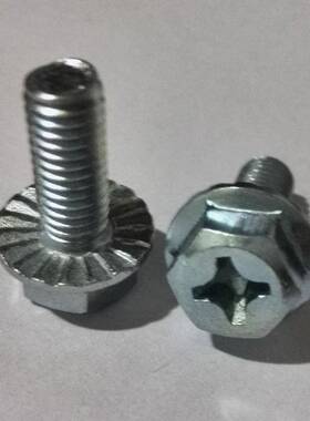 带齿六角法兰面螺栓M5法~20兰螺丝8.1108六级汽M标Q181自带垫角螺