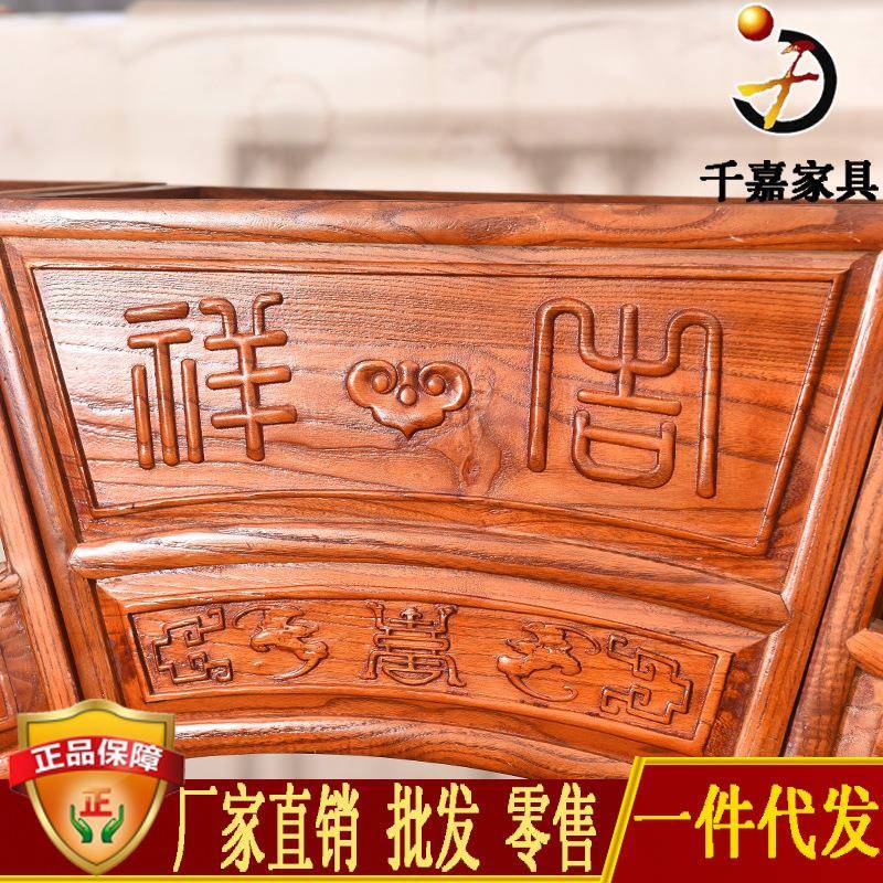 古双圈月洞门中式木实木博古架客南双圈月洞榆置物架厅隔断古典仿