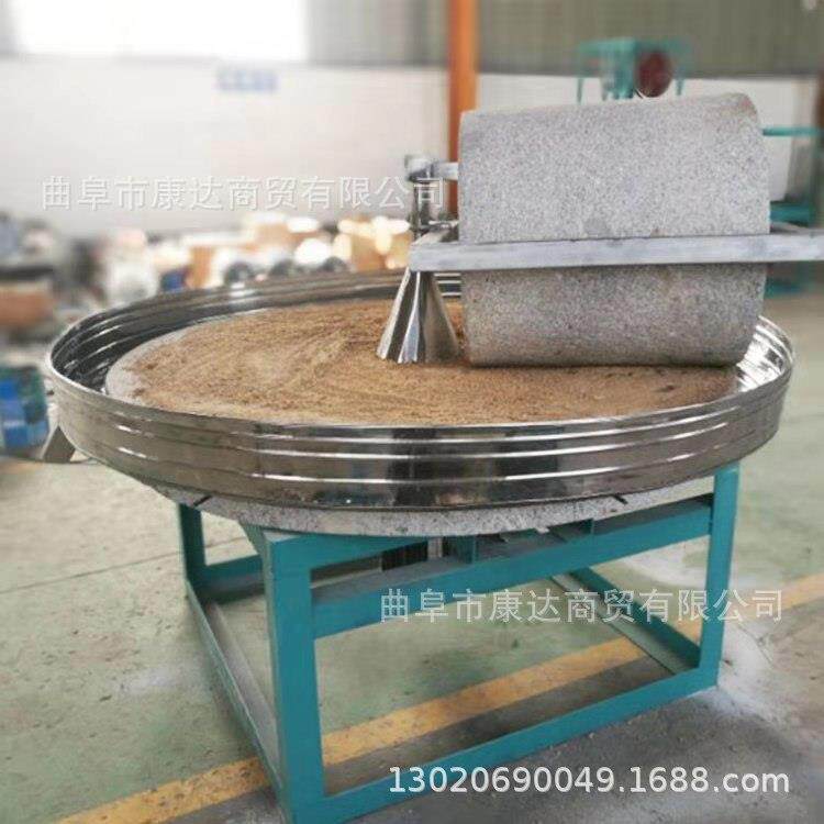 电动石碾子图片家YBU小电磨麦玉米麦面石磨机用清粮洗机