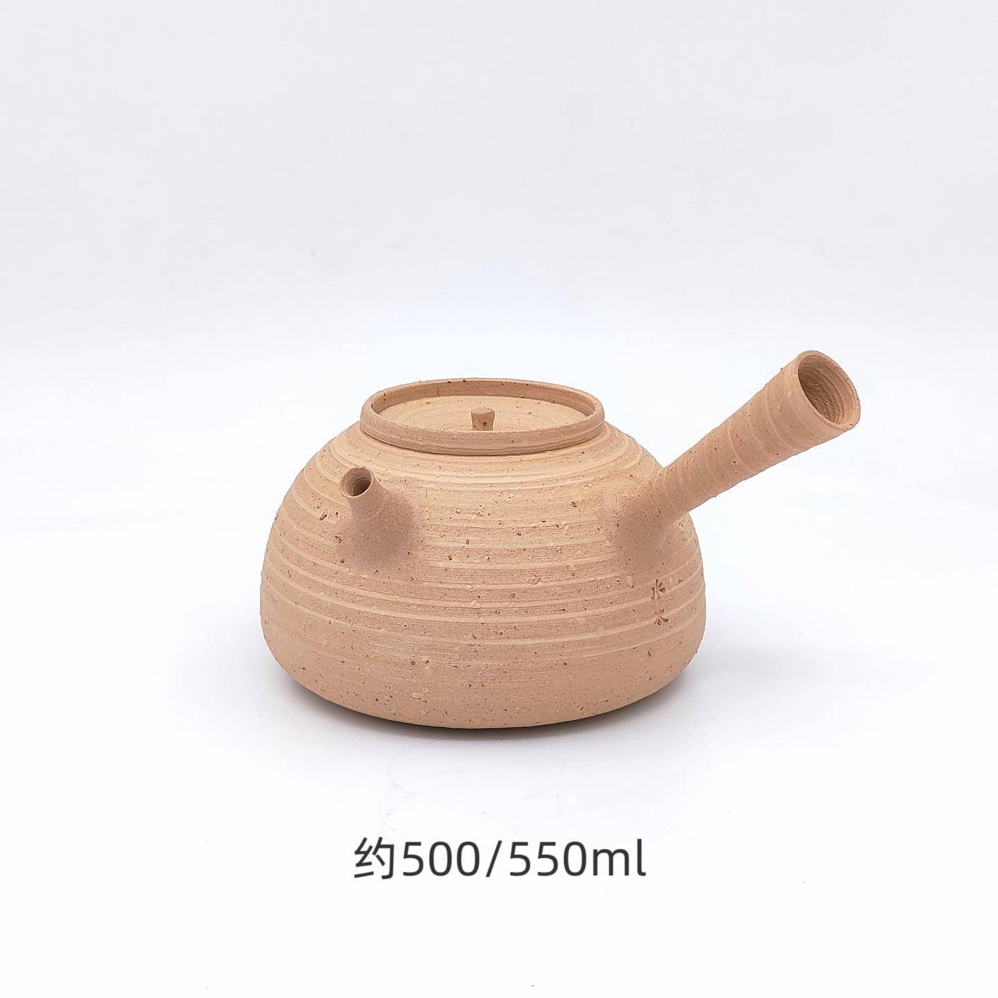 汕潮红泥煮砂铫全手工陶壶胎侧把薄茶壶工夫茶玉书煨炭炉水木砂铫