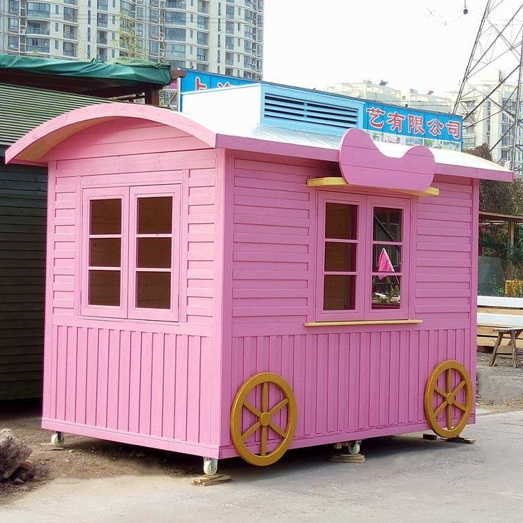 户外组装木屋防腐木售货亭木岗VCG区亭商业街小卖部景移小动制售