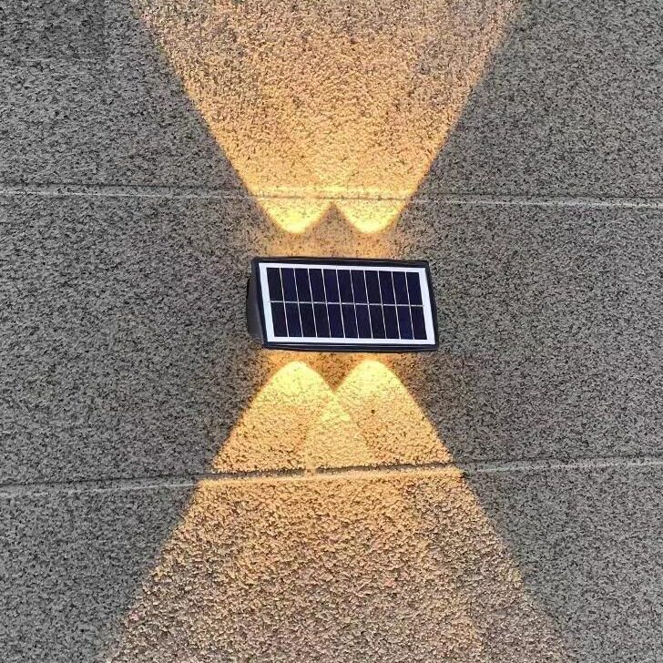 太阳能户外壁灯庭院灯别墅花园灯室外围墙双向发光洗墙灯太阳能板