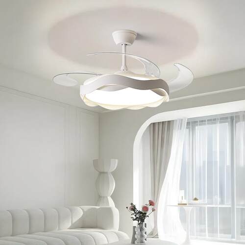 室524风扇灯202新5款奶油风简东约现代隐形房间灯卧吊扇灯广中山