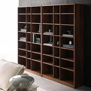 美全实木黑胡桃木展示柜书柜日式 244架 复东方古书樱桃木收北纳SJ