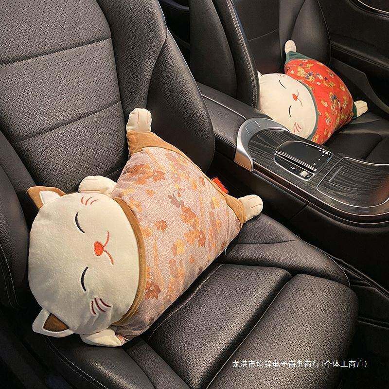汽车抱车10011004枕被子两用二合一猫座靠背载睡椅觉后车排用腰靠