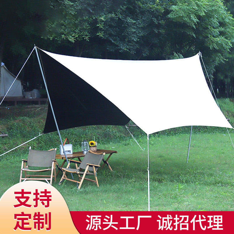 六角黑胶加厚防晒防水露营天幕