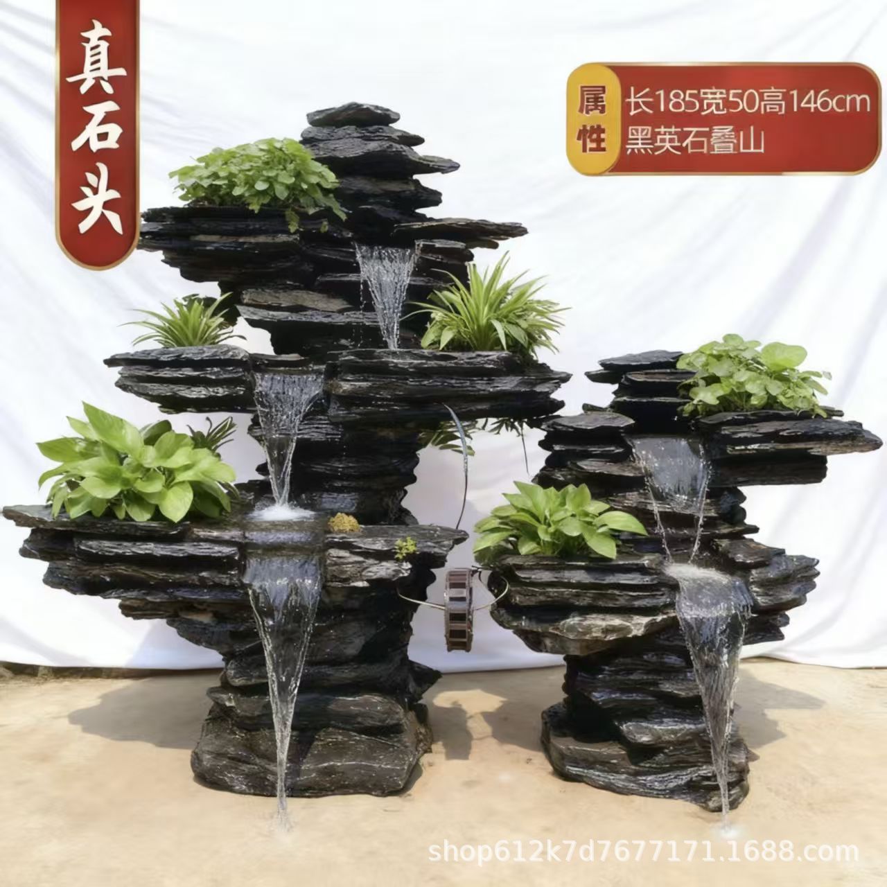 大型工程庭院装饰石黑英石转角叠山庭院流水景观假山鱼池造景石