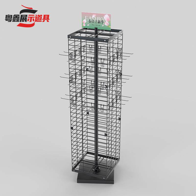 新移动旋挂转数码展架洞洞板样品880货架双面示钩铁艺金款属产品