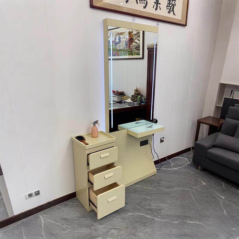 网红理发店镜染烫镜台发廊专用简落约代地镜台子美发店剪现发镜子