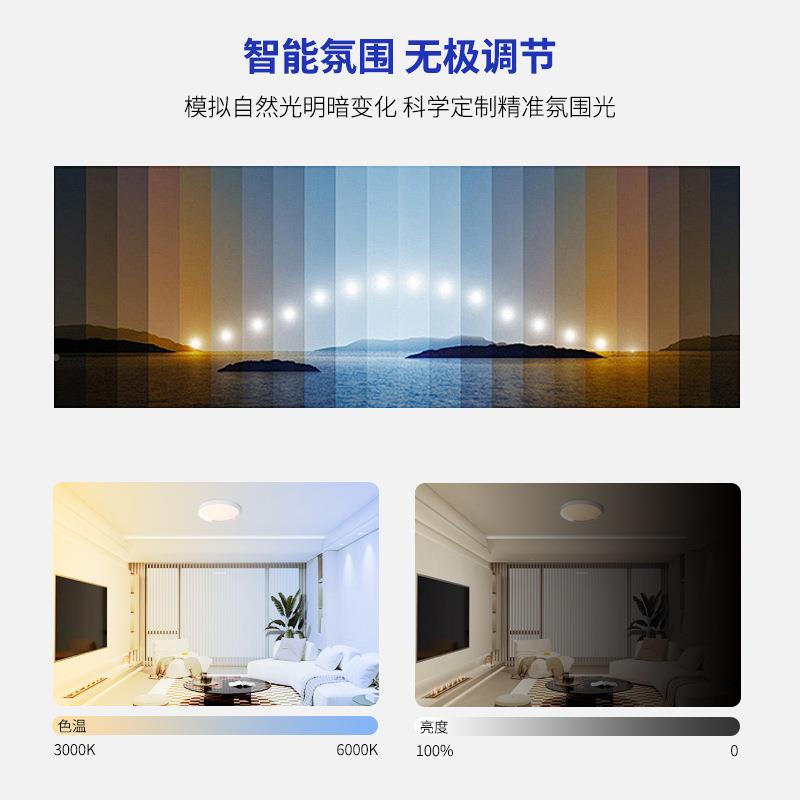 源长方形全客厅吸顶灯光板天灯盘全色域芯护眼灯LED高显色灯灯具
