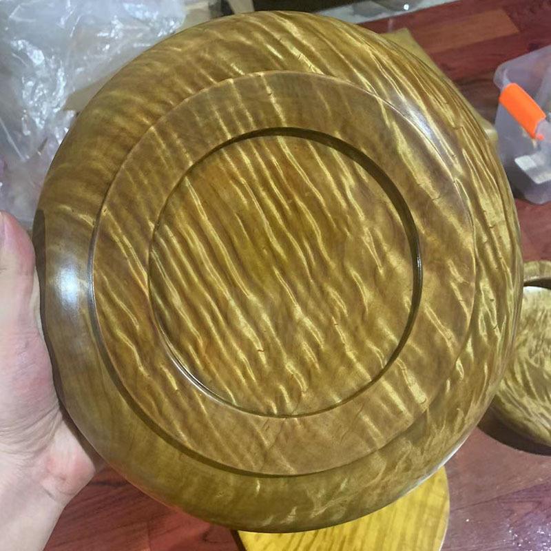 桢楠波纹果盘龙胆储水BHC金物圆罐楠圆形满金丝家用丝瓜果盘