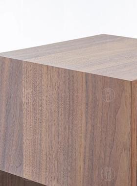 桃北美黑胡旋木沙发边柜式极简客厅创HCT意角几创意床头柜可转意