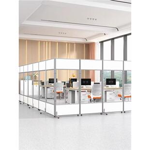 办公室磨砂克力屏风隔工厂间折叠移断车动透明隔板活动推拉亚无品