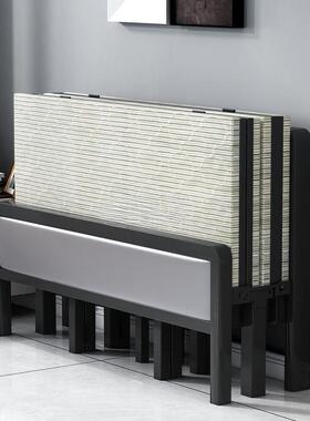 折床单人OFQ双人床宿舍公室办叠午休木板床出租屋铁艺板床家用硬