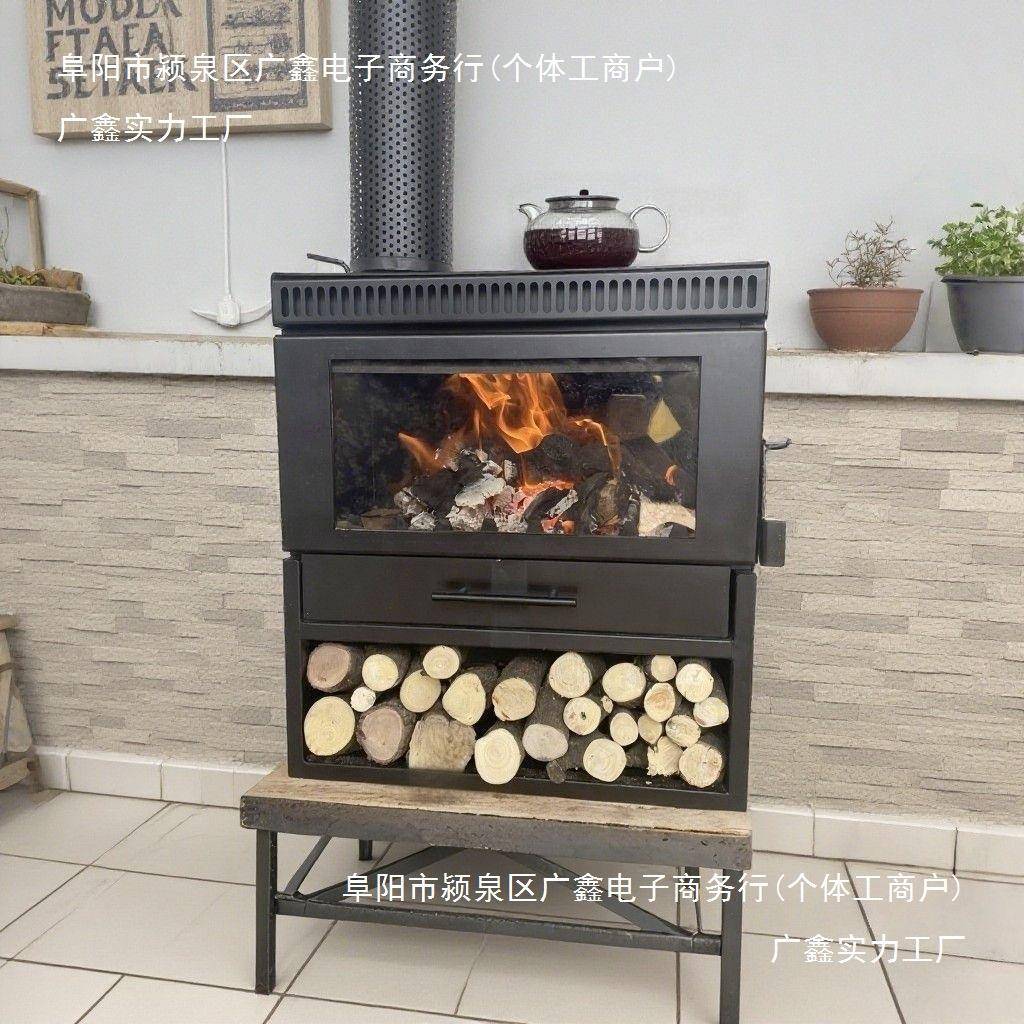 202柴5新款真火燃1壁炉木柴火家用取暖客厅农村民装饰取宿木暖炉