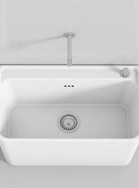 A10L洗阳布F77985MM台拖把池家用卫生间大号陶瓷拖池小墩布池落地