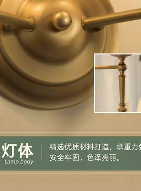 过美式双头奢铜OHO壁灯复全古欧式轻灯具房间道走廊床头楼梯灯