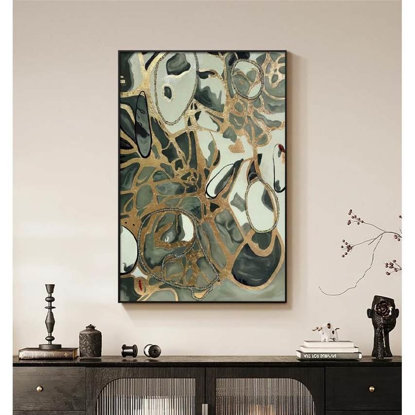 《琉光》轻奢抽象金纹大理石画客厅沙发背景墙装饰画玄关挂画