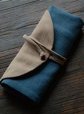 A配6L复古棉麻茶具包道件布49153包茶收纳布茶包茶具包茶道君子道包