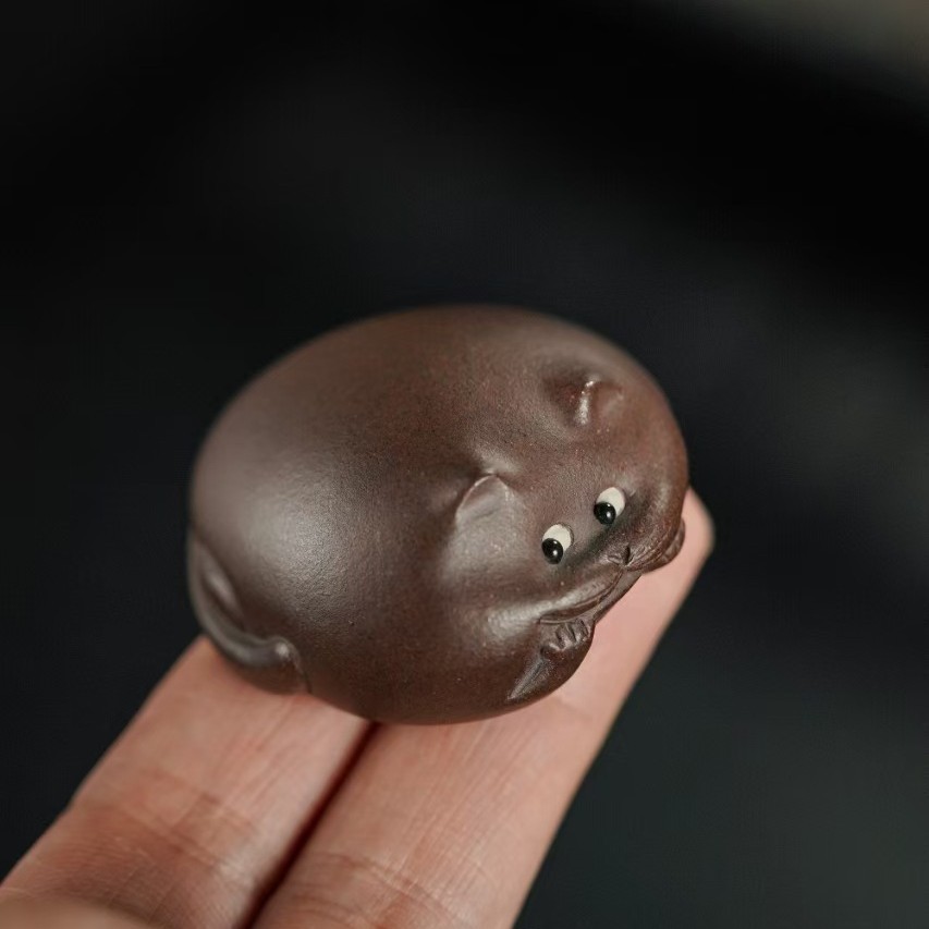 宜兴紫砂手养小猫咪茶宠摆件