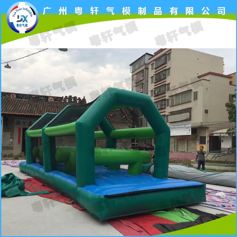 绿色障碍气模模型加长加厚幼儿园亲子充气空气厂家拱门玩具派对气