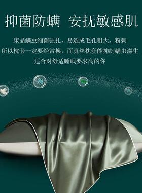 桑蚕CWM丝枕头套3mm0真家丝枕套一对装丝绸枕套枕巾冰丝单个用8x4