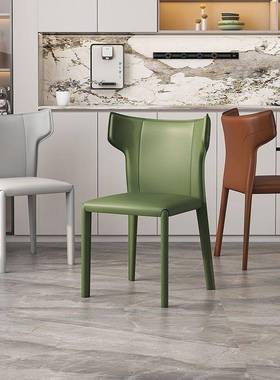 跃约邦设计师款皮轻马鞍子餐厅餐椅长家用酒店奢样板间现代简ITT