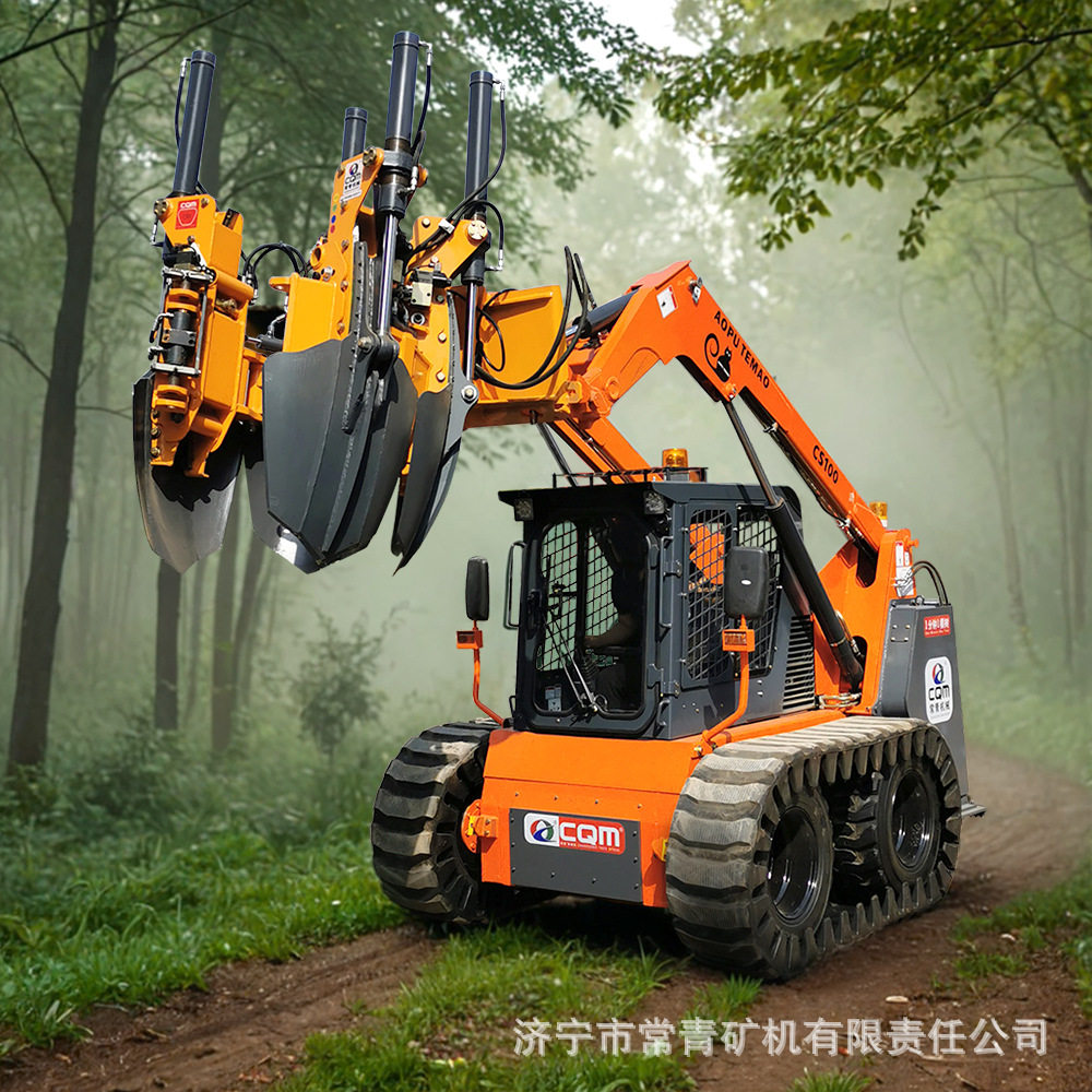 滑移铲车改装苗圃绿化树木苗护根带土球移植挖树机 全自动挖树机