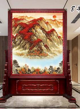 20木25新风款中NNE式实入屏隔断大厅户玄关遮挡移动双面高端风水