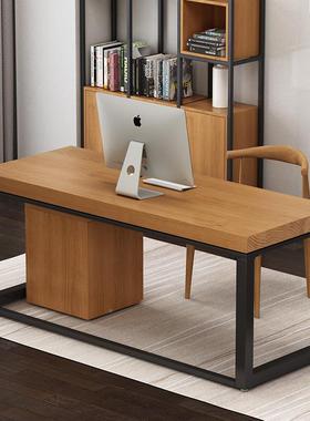 单人实木台式大电脑职员工办公桌椅组合简约工现桌代长条桌BEB子
