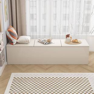 飘窗收纳储物柜榻榻米柜子上翻门炕柜窗边空间利用置物柜地柜严选