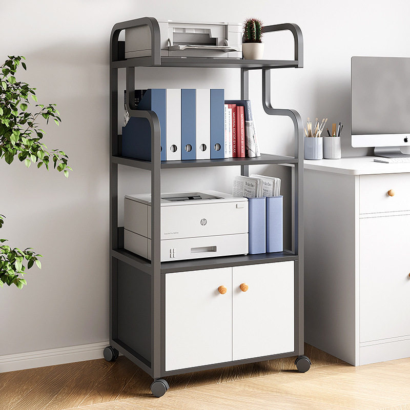 办公室放针式打印机的置物架办公桌落地桌子架子多层柜子简约现代