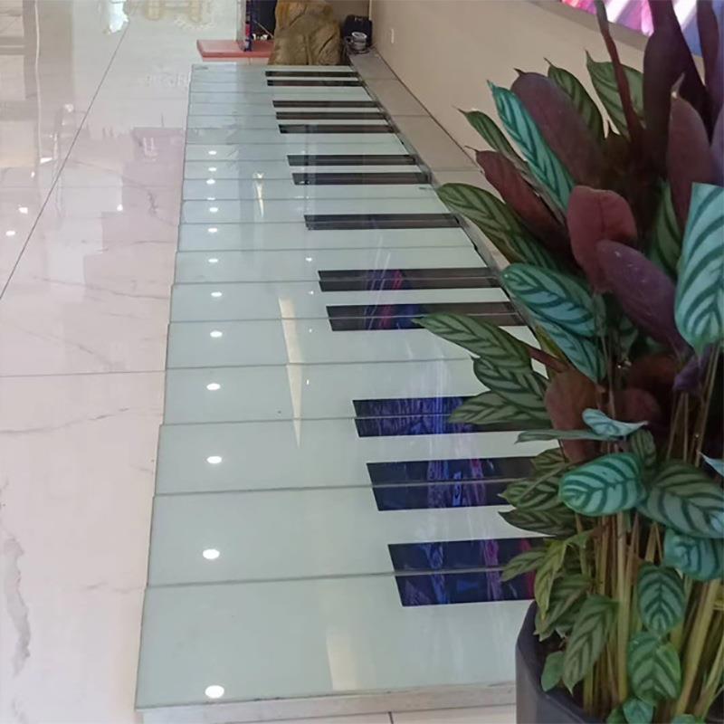 户FLR钢工外程led琴地砖灯人体感应脚踩发声户外七发光音乐地彩板