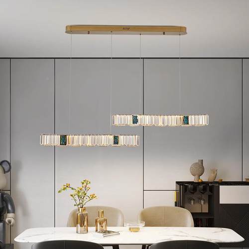 餐厅吊灯轻长奢水652晶灯现简约饭餐桌吧代台条创意个性客厅灯厅