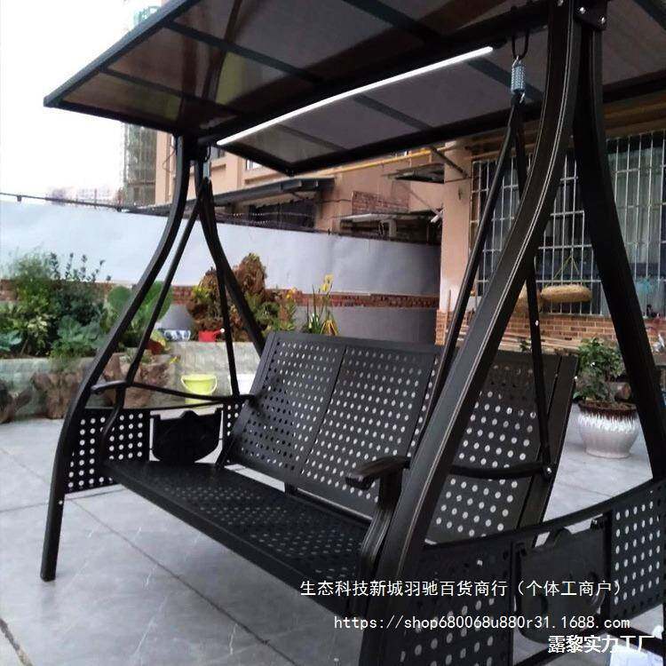 户外秋千摇椅阳台别墅露台吊椅防腐木编藤铁艺摇篮庭院秋千床室内