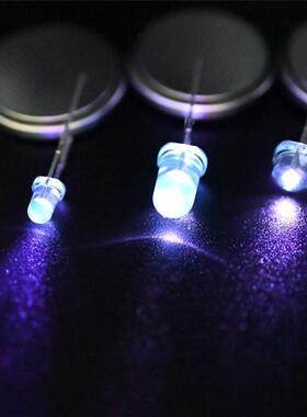 F5聚光灯珠NXU55诱mm圆头41nm波长uva灯紫色光验钞灯蚊led灯珠直