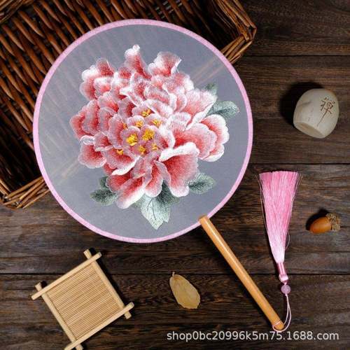 10件苏双绣面随绣扇HKL团机发