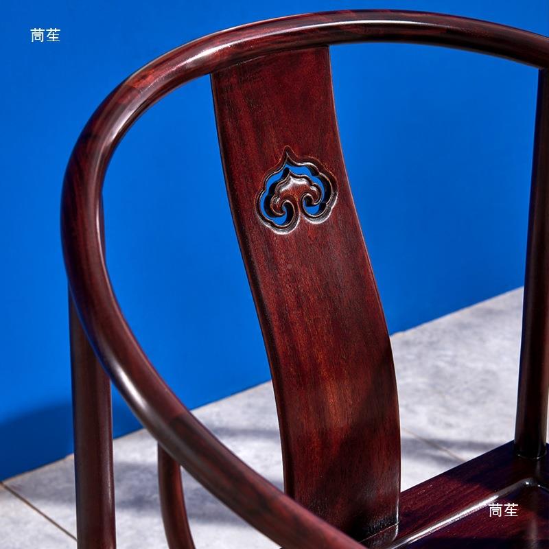 聚航中家具闲全赞亚小CKT叶紫檀圈椅明式血檀圆椅太师椅靠背比休