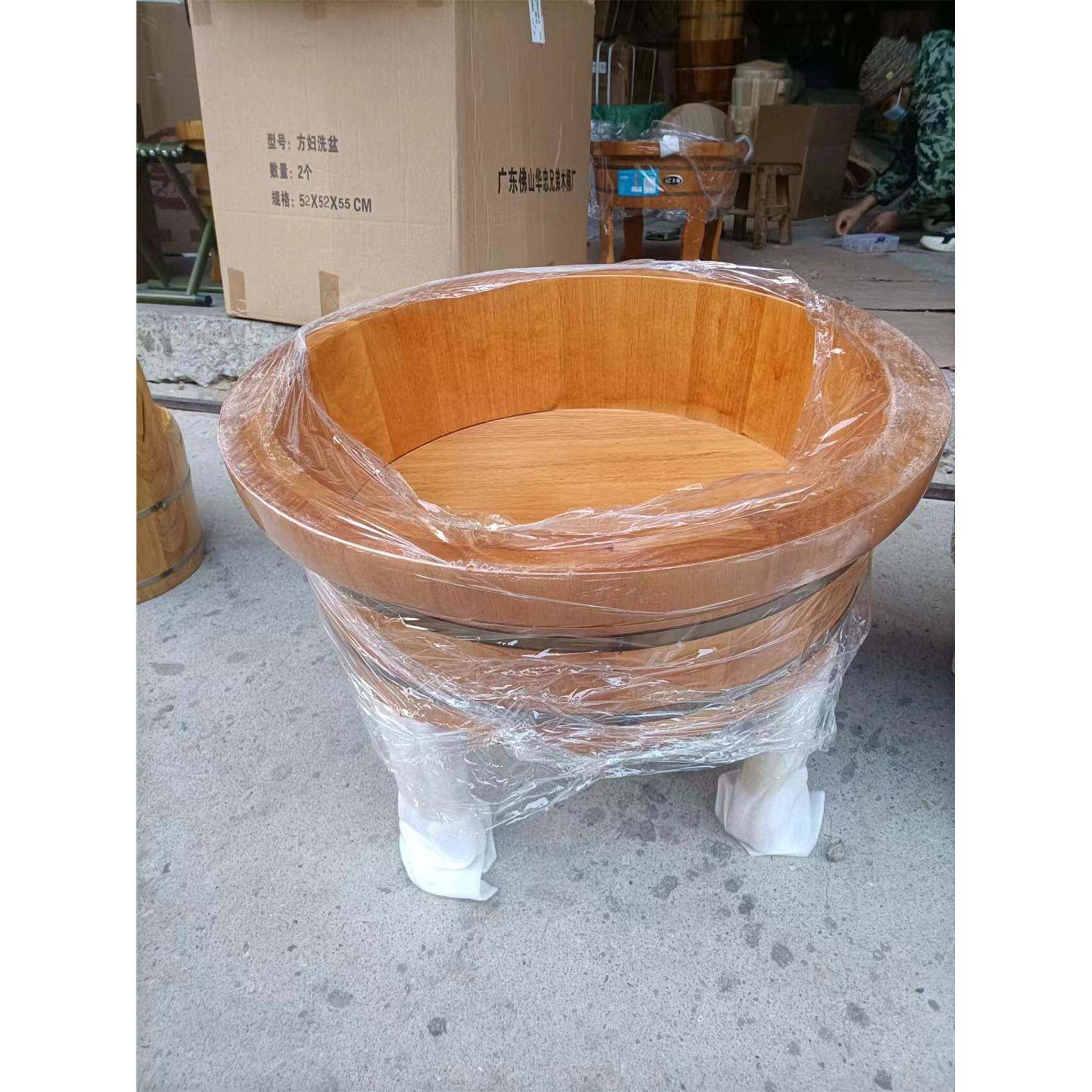 四脚足浴桶脚桶洗脚盆木盆坐新橡盆木腰子泡脚盆妇女洗盆品高F96J