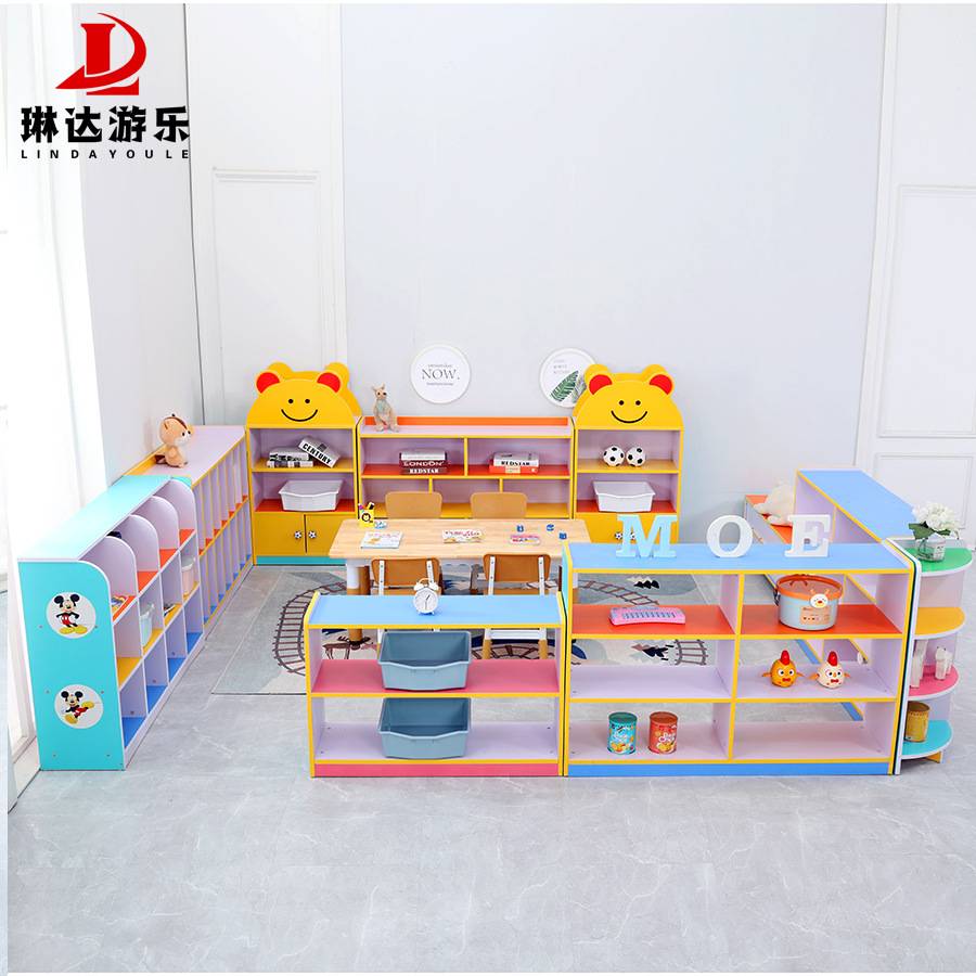 幼儿园柜子儿童玩具柜蒙氏教具柜书包柜区域收纳架储物区分格子柜