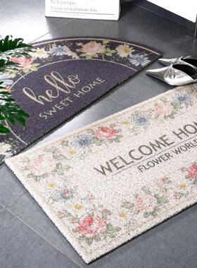 美式进门地垫半圆型网红地丝毯门圈户垫入F96JJ777户外花卉加厚脚