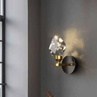 全铜水晶壁灯轻奢创意卧室床头现代楼梯2023新款客厅墙壁灯具