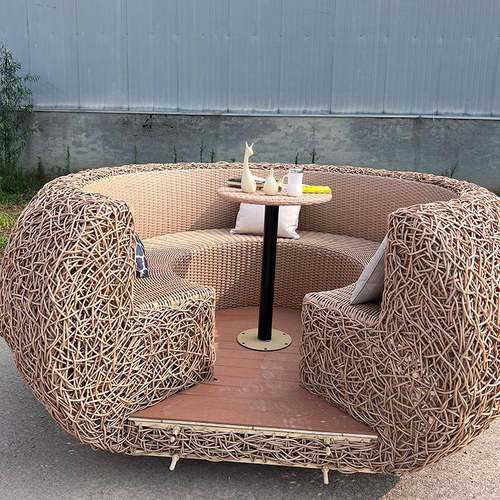 非遗手编织鸟巢大型红外创意藤编卡座民户宿景区酒工店网藤编鸟巢