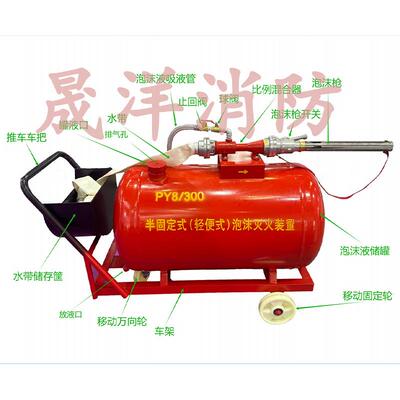 PY4移动推车沫火装置P泡Y8/500半固定式泡沫灭AWS灭装置火泡沫罐
