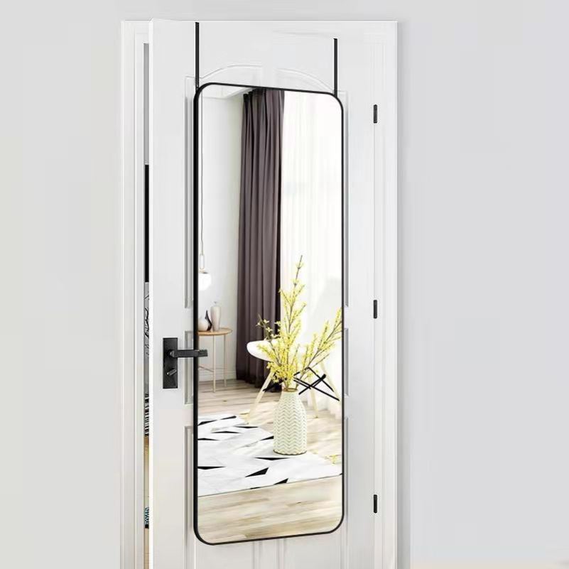 挂门镜挂式全身镜全身镜门后壁挂黏贴镜挂墙镜子全身镜卧室铝合金