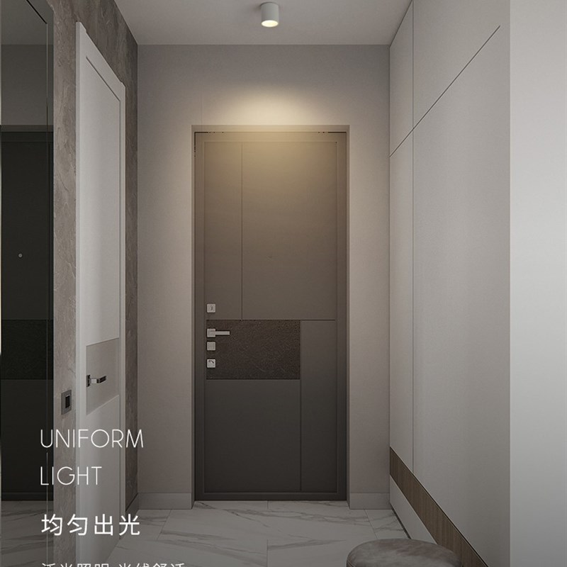 高显指cob明装防眩射灯免开孔黑色led天花筒灯吸顶店铺商用7WW