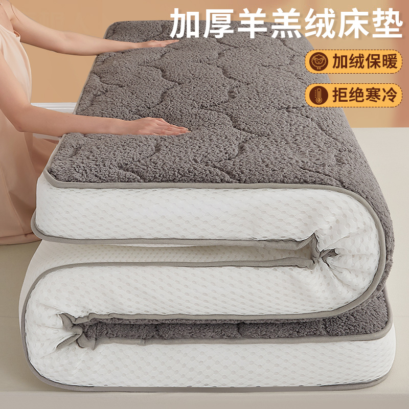 羊羔绒床垫冬季软褥子加厚加绒保暖冬季单人学生宿舍租房亲肤床垫