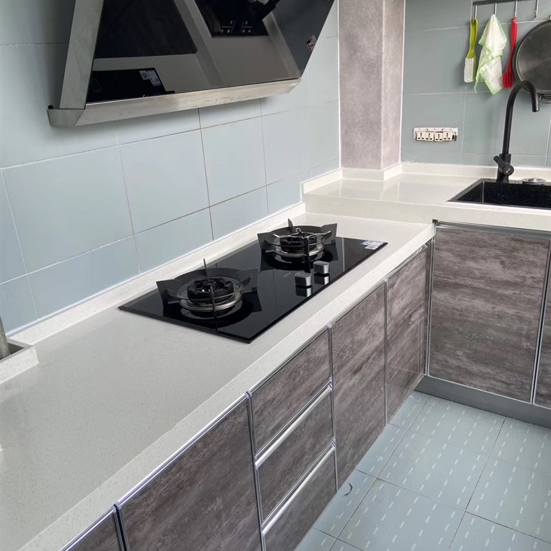 西安橱柜不锈钢石英石晶钢板多层实木整体定制出租房同城