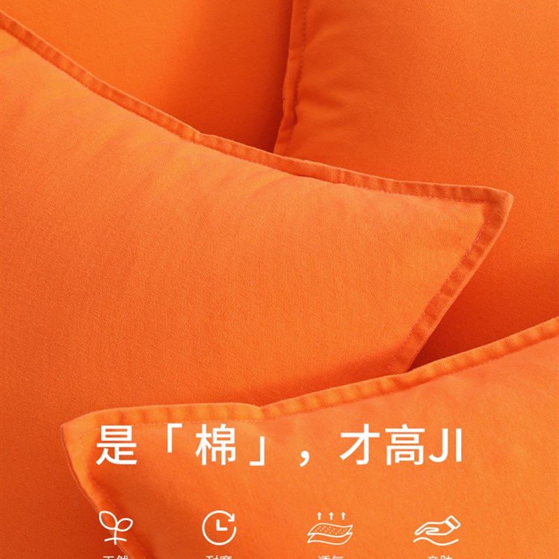 LIVING inc.全棉帆布抱枕棉麻加厚靠枕纯色沙发靠垫客厅方枕头